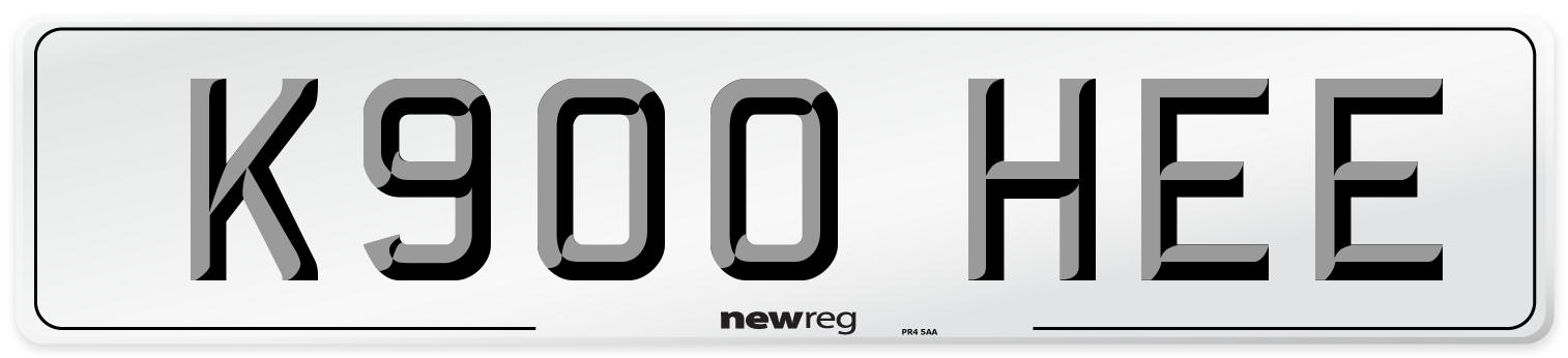 K900 HEE Number Plate from New Reg